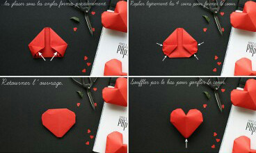 折纸立体爱心的折法 手工折纸立体心形图解