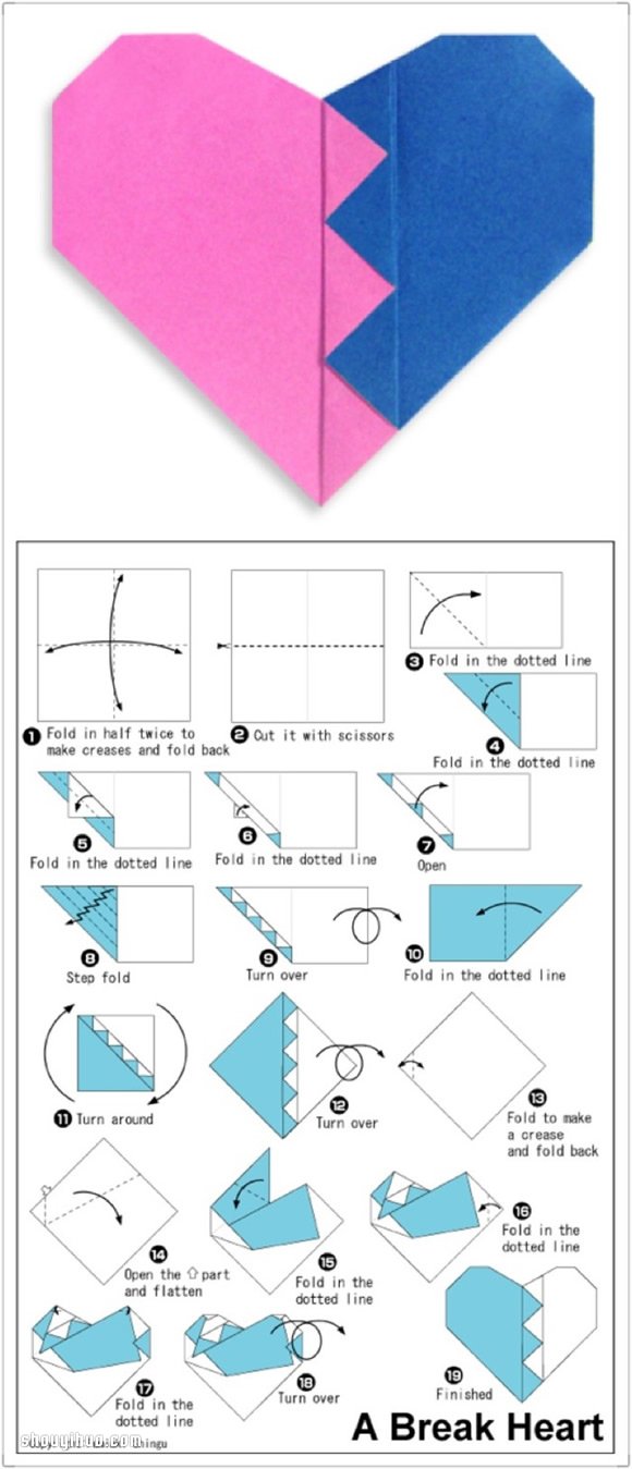六种折纸心的方法图解 手工折纸爱心的步骤