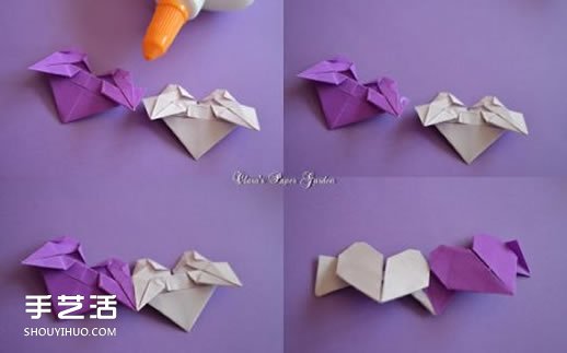 爱心花环折纸步骤图解 用折纸爱心制作美丽花环