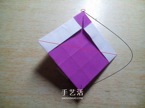 怎么折纸格纹爱心图解 双色格子心形的折法