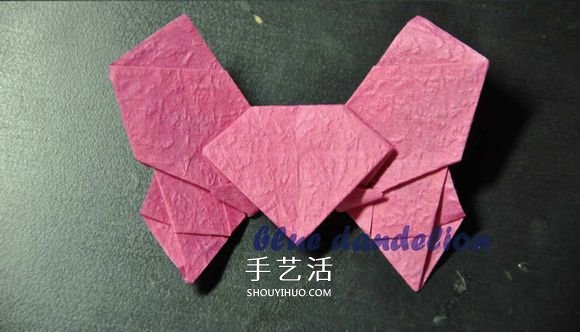浪漫蝴蝶心的折法图解 折纸蝴蝶爱心的步骤图