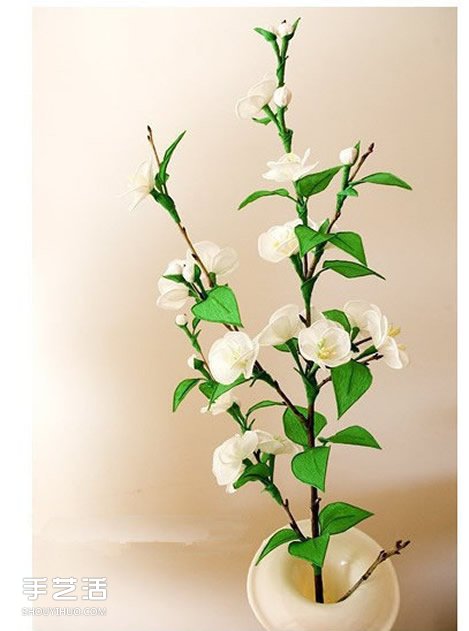 素雅山茶花的折法图解 皱纹纸山茶花折纸教程