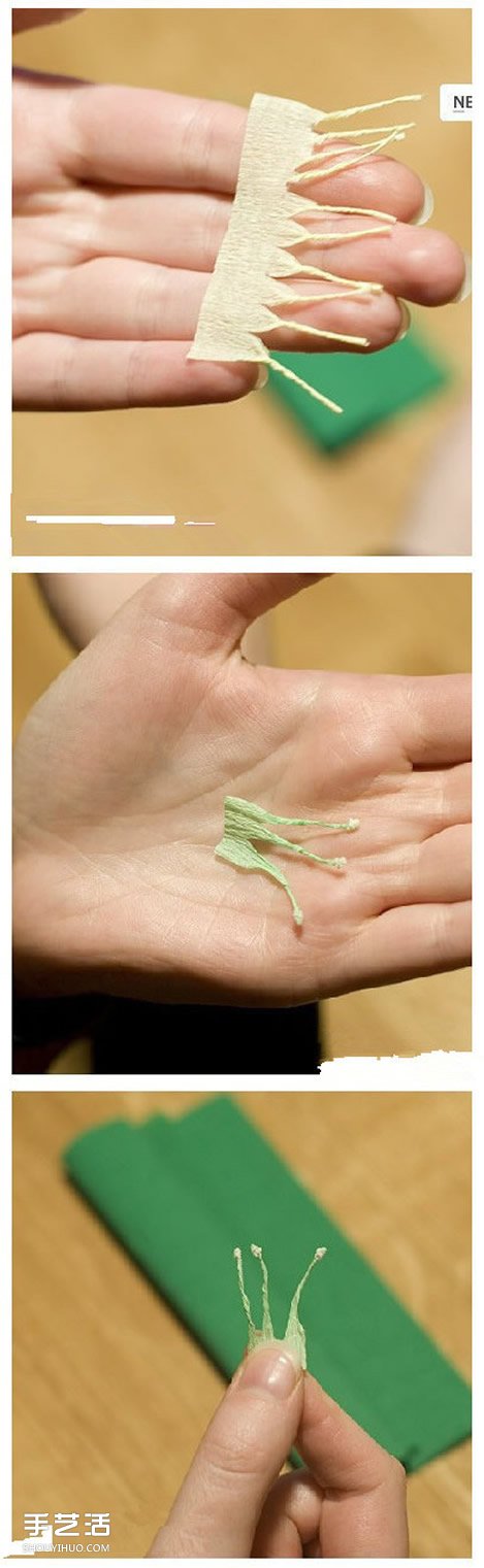 素雅山茶花的折法图解 皱纹纸山茶花折纸教程