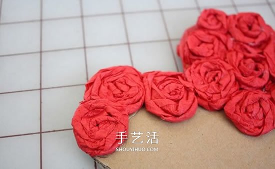 皱纹纸玫瑰花挂饰DIY 婚礼情人节爱心装饰制作