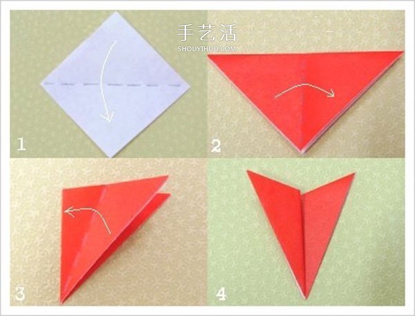 很简单康乃馨折纸步骤 儿童手工康乃馨折法