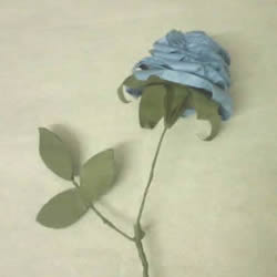 玫瑰花的折纸步骤图解 手揉纸折25瓣玫瑰花
