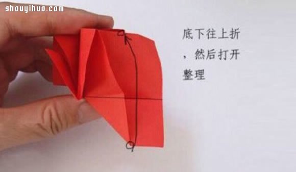 简单玫瑰花的折法 手工折纸玫瑰花折法图解