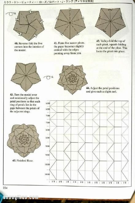 罗伯特玫瑰的折法 折纸罗伯特玫瑰图解教程