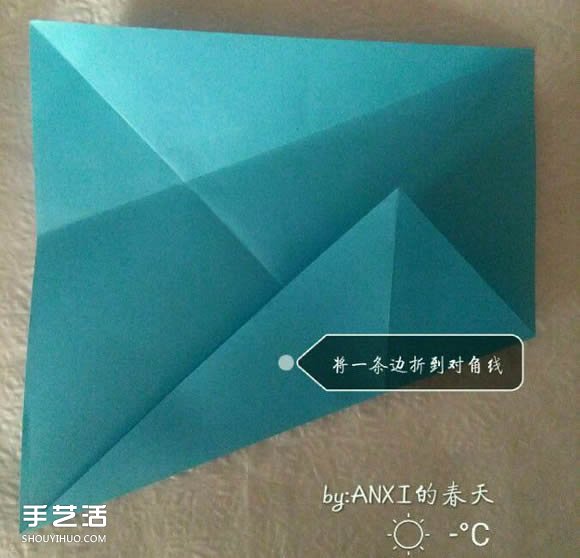 新川崎玫瑰折法图解 手工折纸新川崎玫瑰步骤