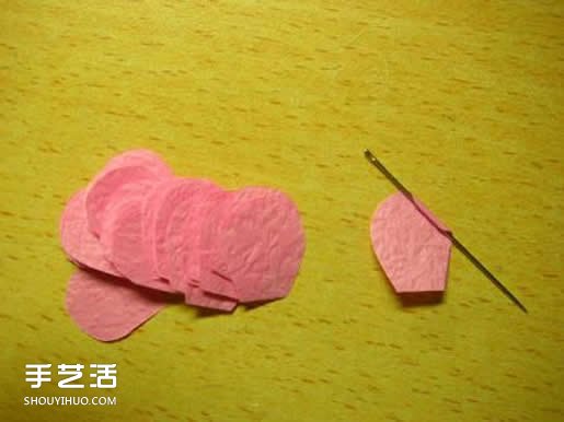 手揉纸玫瑰花的折法 简易玫瑰花折纸图解