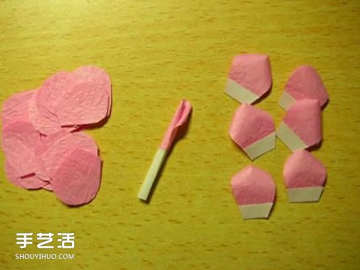 手揉纸玫瑰花的折法 简易玫瑰花折纸图解