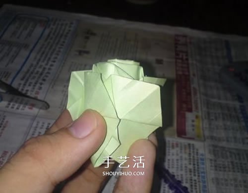 美丽又复杂玫瑰花折纸 NS玫瑰折纸实拍图解