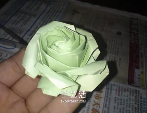 美丽又复杂玫瑰花折纸 NS玫瑰折纸实拍图解