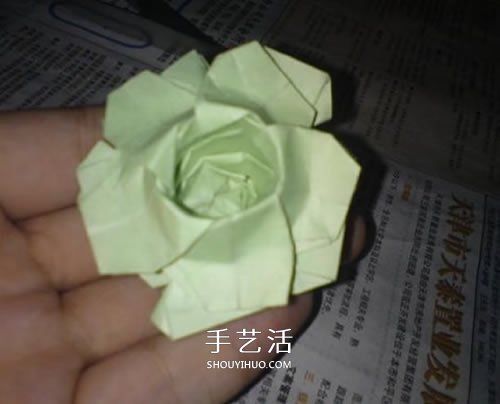 美丽又复杂玫瑰花折纸 NS玫瑰折纸实拍图解