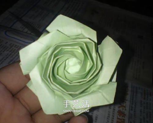 美丽又复杂玫瑰花折纸 NS玫瑰折纸实拍图解