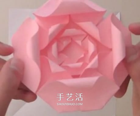 扁平玫瑰花的折法图解 组合式平玫瑰折纸教程