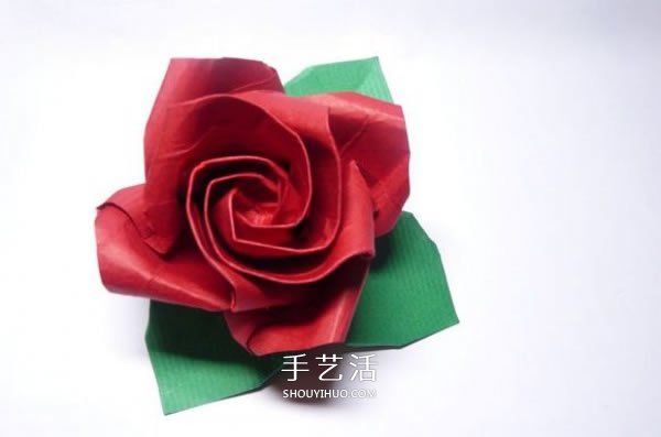 玫瑰花的详细折纸步骤 折纸玫瑰的过程图解