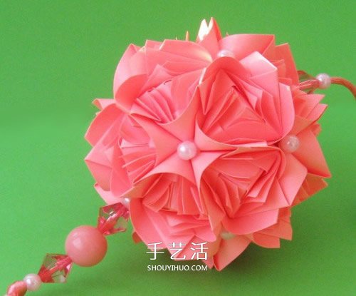 组合玫瑰花的折法教程 还可以做出玫瑰花球
