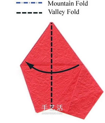 五瓣玫瑰花的折法图解 手工折纸五瓣玫瑰步骤