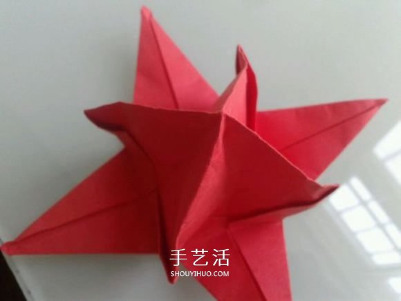 折纸花的教程之漂亮双缤玫瑰的折法图解