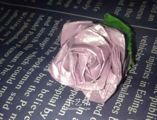 齿轮玫瑰的折纸方法 长条纸折纸玫瑰花图解
