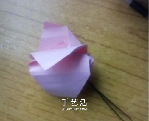 AP玫瑰折纸方法图解 漂亮花型玫瑰怎么折图解