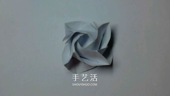 福山玫瑰改造而来 漂亮四角玫瑰花的折法图解