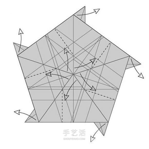 详细玫瑰花的折纸教程 简单五瓣玫瑰花的折法