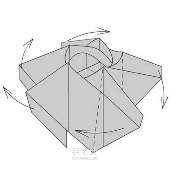 详细玫瑰花的折纸教程 简单五瓣玫瑰花的折法