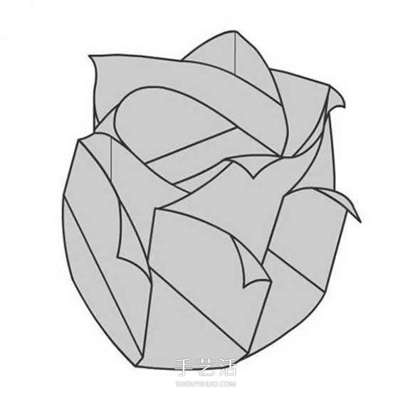 详细玫瑰花的折纸教程 简单五瓣玫瑰花的折法