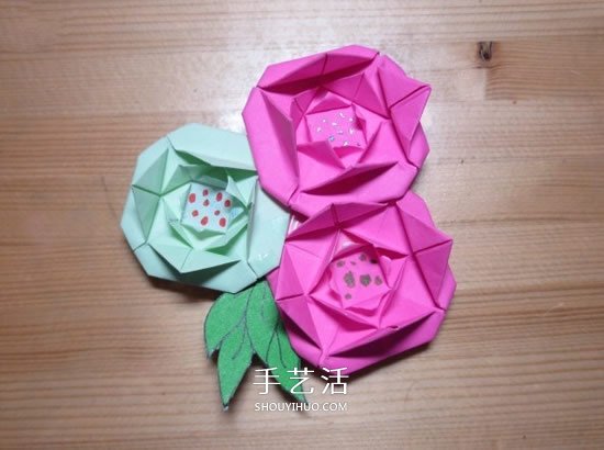 最简单纸玫瑰花的折法图解 有点小可爱！