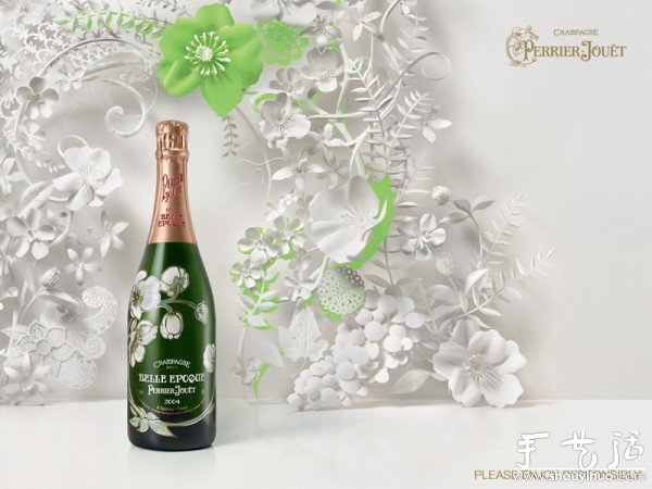 法国香槟的漂亮鲜花背景剪纸