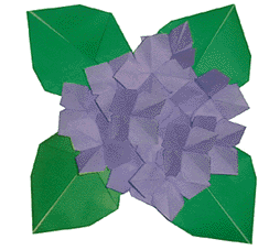 “聚盆子”花折纸方法
