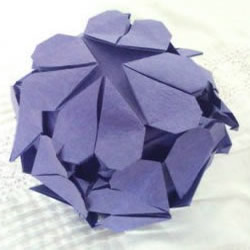 美丽的折纸花球制作教程