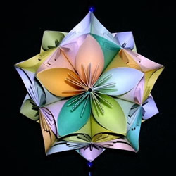 手工五瓣花球折纸图解 怎么折纸五瓣花花球