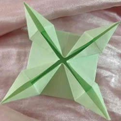 简单花萼的折法图解 搭配到纸花上更好看！