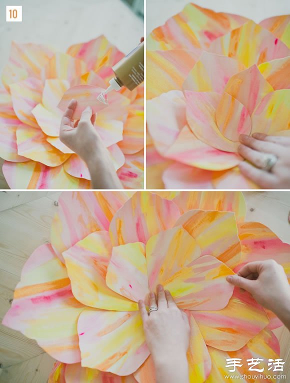 超大纸花的做法 自制纸花步骤教程