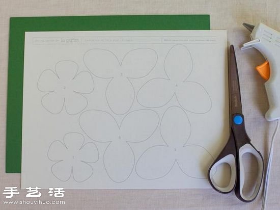 卡纸手工制作栀子花手工花图解教程
