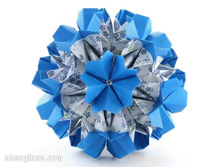 樱草花球的折法图解 手工折纸制作樱草花球