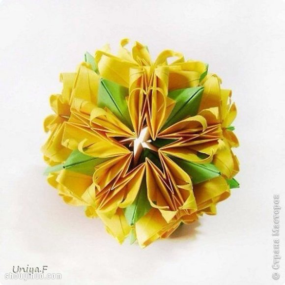 美轮美奂的手工折纸花球作品欣赏(二)