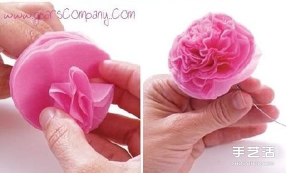 婚礼用纸花球的制作方法 纸花球的做法图解