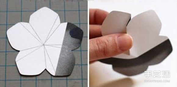 卡纸折花的方法图解 手工卡纸花朵的做法