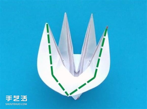 蟹爪兰的折纸方法图解 折纸圣诞仙人掌教程