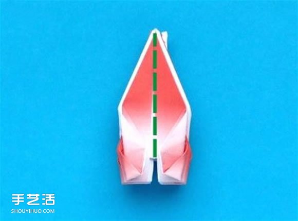 蟹爪兰的折纸方法图解 折纸圣诞仙人掌教程