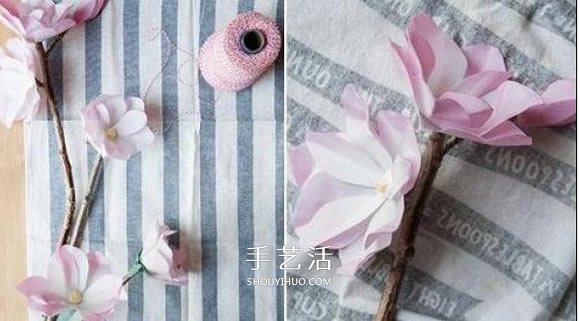 教师节木兰花的制作 纸木兰花的做法图解