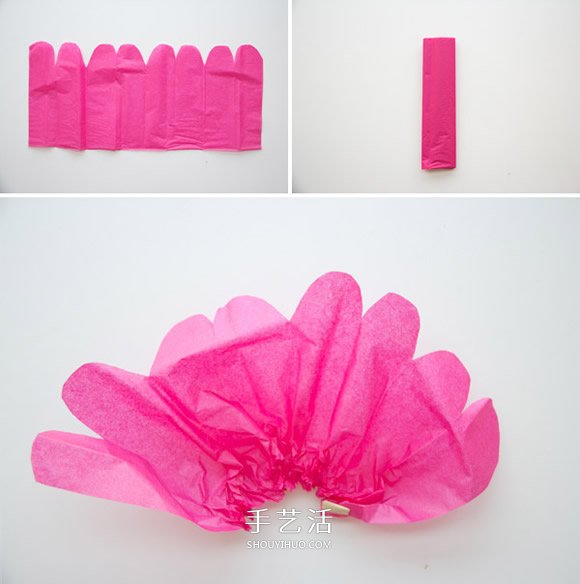 把春天藏在家中 用棉纸手工制作花朵装饰墙壁