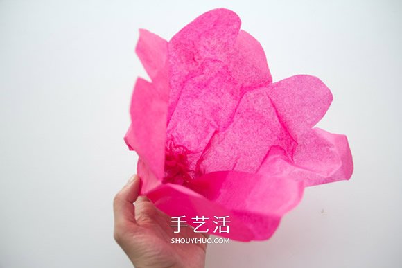 把春天藏在家中 用棉纸手工制作花朵装饰墙壁