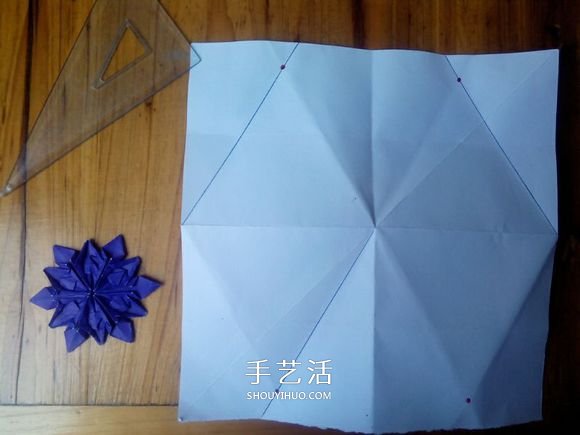 3D立体雪花的折纸图解 复杂精美雪花的折法