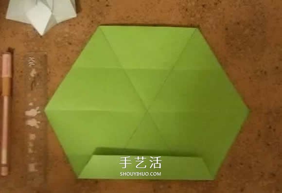 漂亮纸花的折法 手工折纸六角星花的步骤图解