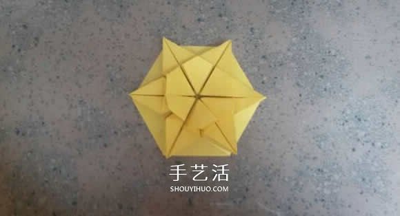 漂亮纸花的折法 手工折纸六角星花的步骤图解